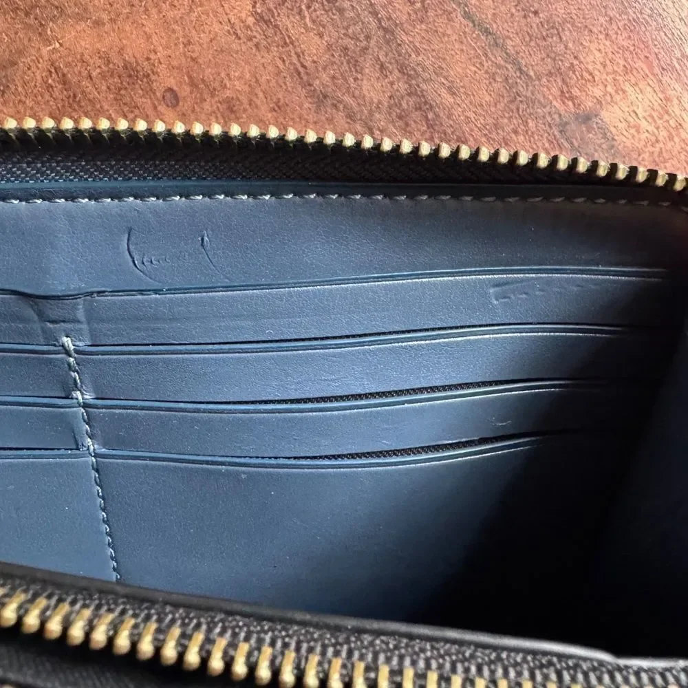 Coach Deep Blue Accordion Long Wallet